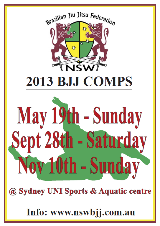 BJJ NSW 2013 Competition Calendar